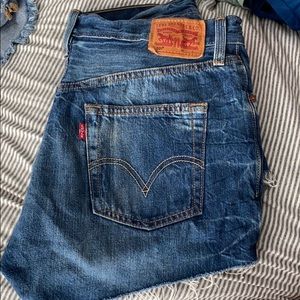 Levis high waisted jean shorts